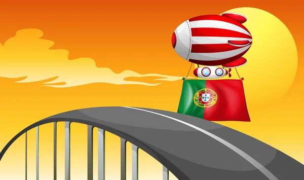 葡萄牙由浮动气球旗子 — 图库矢量图片