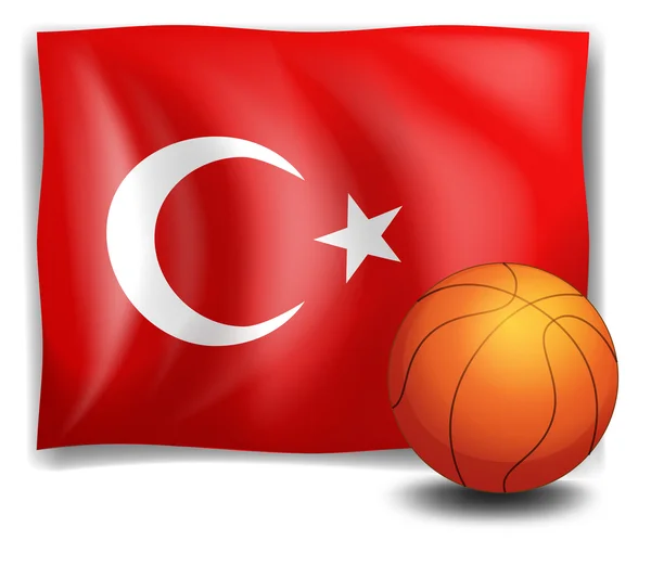 Bandeira da Turquia com uma bola —  Vetores de Stock