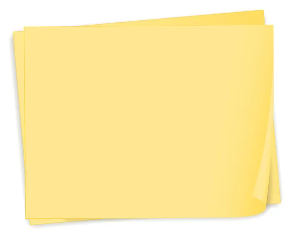 Boş sarı kağıt şablonu — Stok Vektör