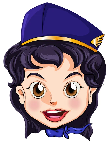 A goodlooking stewardess — Stock Vector