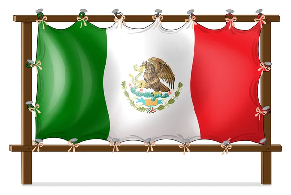 Un cadre en bois avec le drapeau du Mexique — Image vectorielle