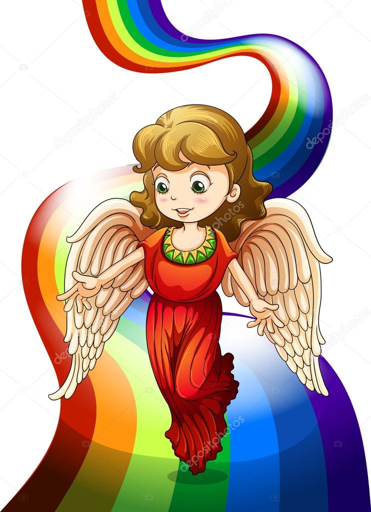 An angel above the rainbow