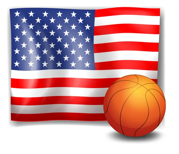 The American flag with a ball — Stock Vector