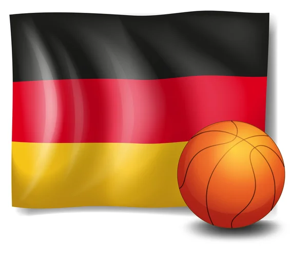 La bandiera di Germany con una palla — Vettoriale Stock
