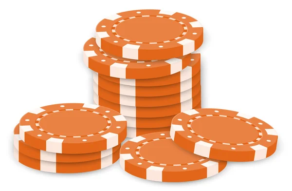 Fichas de póquer naranja — Vector de stock