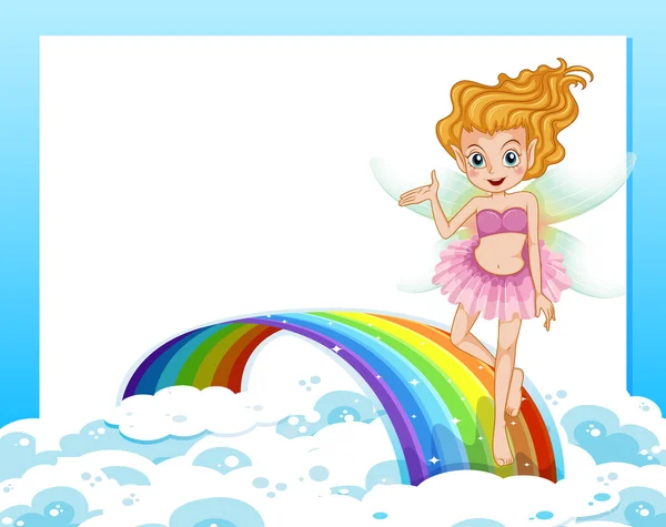 上記の虹妖精と空のテンプレート — ストックベクタ