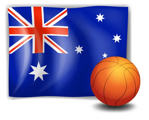 De vlag van Australië met een bal — Stockvector