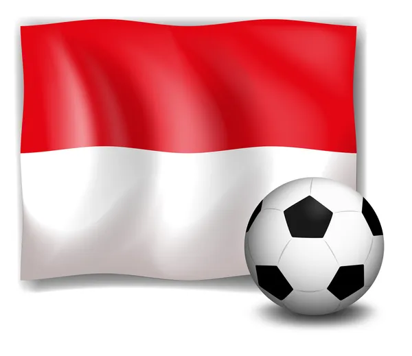 La bandera de Mónaco con una pelota de fútbol — Vector de stock