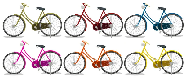 Sei bici colorate — Vettoriale Stock