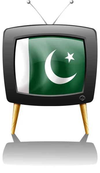 Televize s vlajka Pákistánu — Stockový vektor