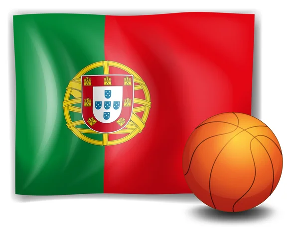 一个球和葡萄牙国旗 — 图库矢量图片