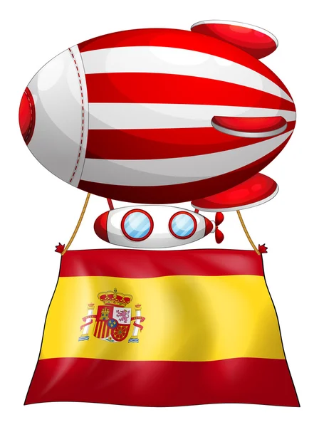 Um balão flutuante com a bandeira da Espanha —  Vetores de Stock