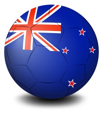 bir futbol topu ile Yeni Zelanda bayrağı