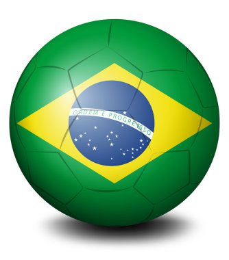 Brezilya bayrağı ile bir futbol topu