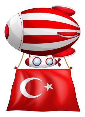 kayan balon bağlı Türkiye bayrağı