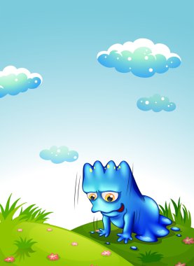 tepenin üstündeki egzersiz bir canavar