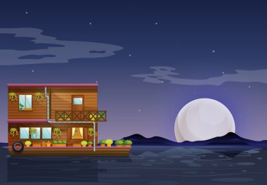 gece yarısı yüzen bir kayıkhane