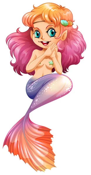 A smiling mermaid — Stock Vector