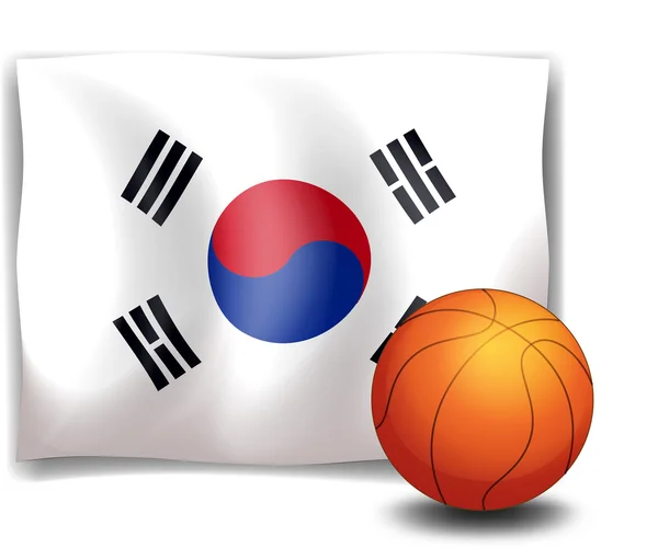 La bandera de Corea en la parte posterior de una pelota — Vector de stock