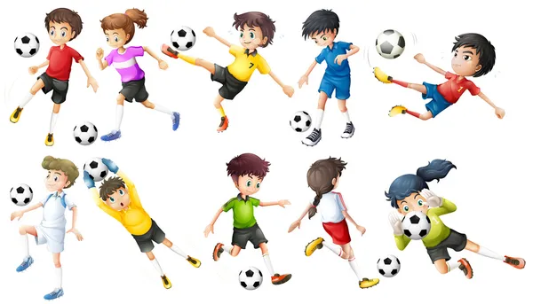 Soccer players — Stock Vector