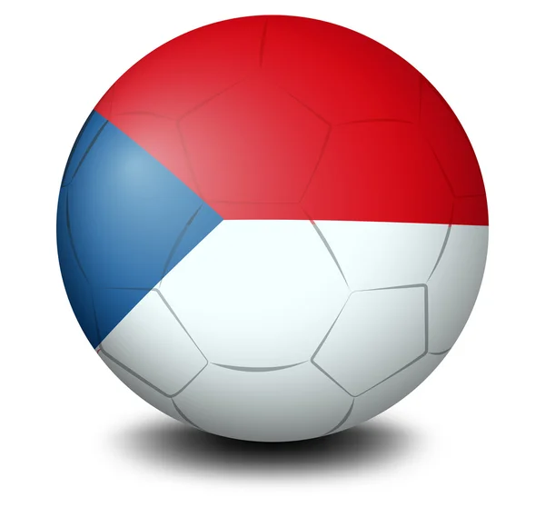 Un pallone da calcio con la bandiera della Repubblica Ceca — Vettoriale Stock
