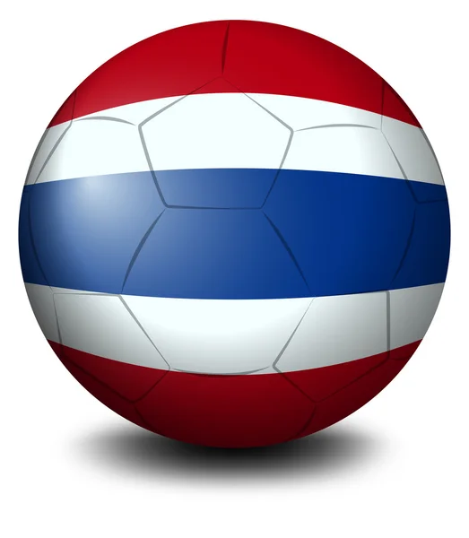 Een voetbal met de vlag van thailand — Stockvector
