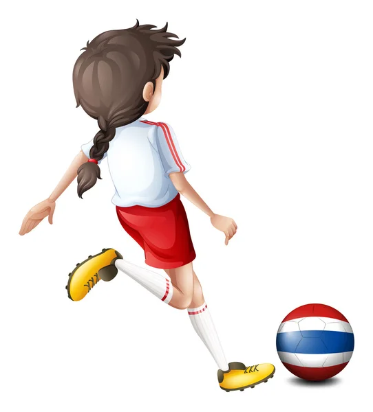 태국에서 여자 축구 선수 — 스톡 벡터