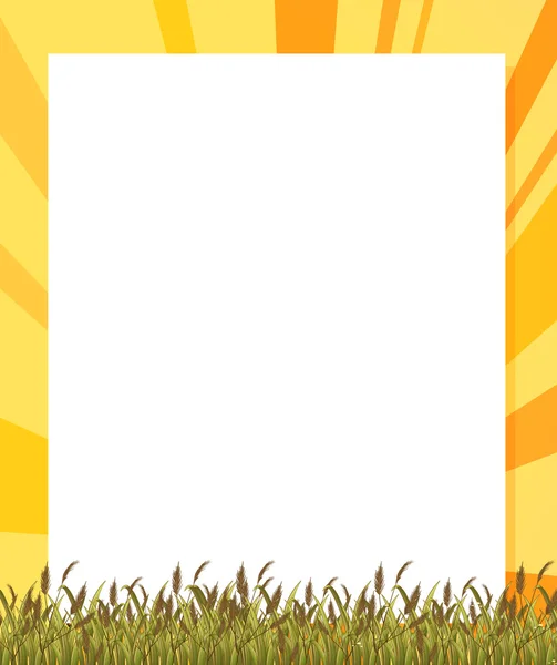 An empty paper template with plants at the bottom — Stock Vector