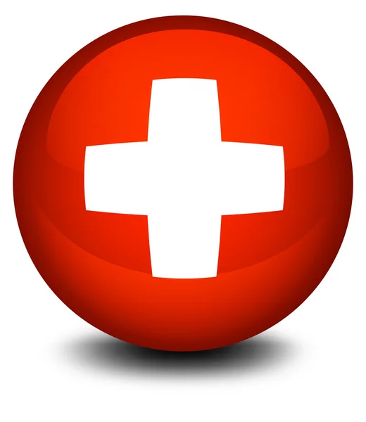 Bandeira de Switzerland in a ball — Vetor de Stock