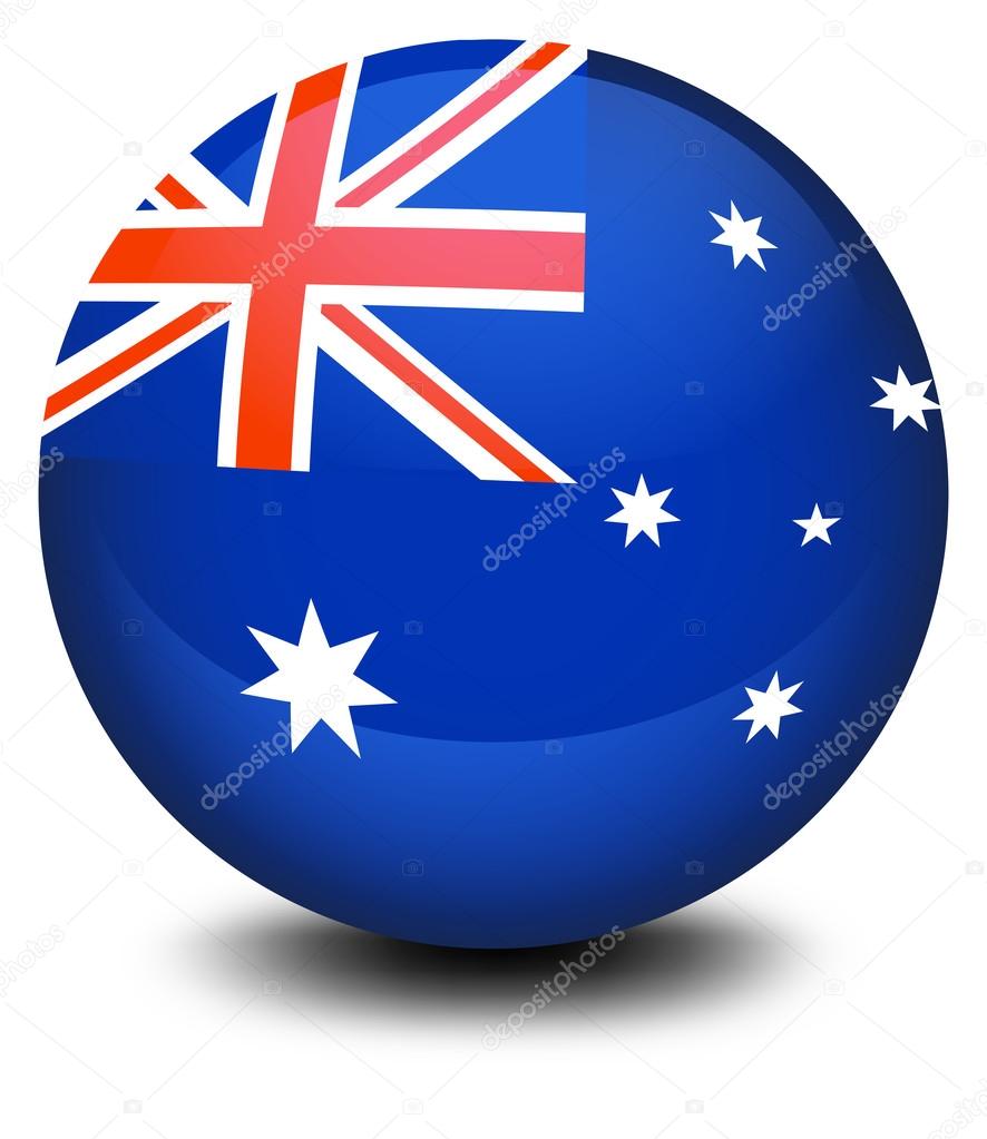 A soccer ball with the flag of Australia