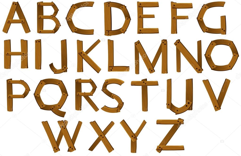 Wooden letters of the alphabet