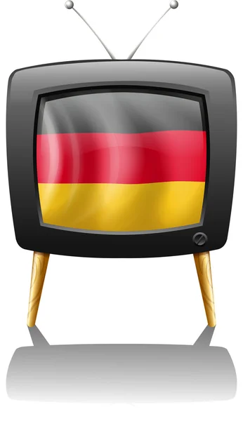 Een Duitse vlag binnen een televisie — Stockvector