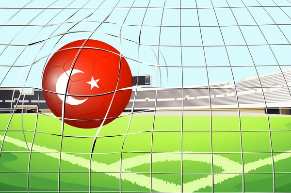 国旗的土耳其足球球 — 图库矢量图片