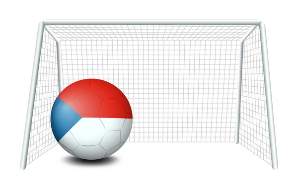 Un pallone da calcio con la bandiera della Repubblica Ceca — Vettoriale Stock