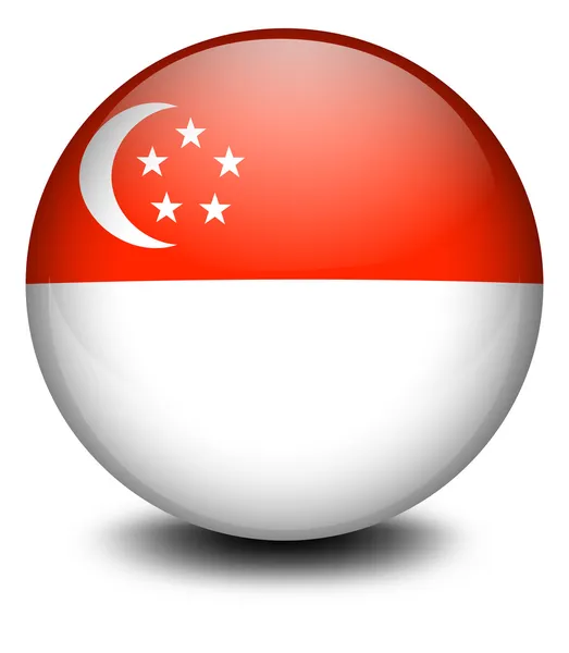 A ball with the flag of Singapore — Stock Vector