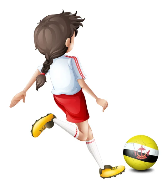 A soccer player with the flag of Brunei — Stock Vector