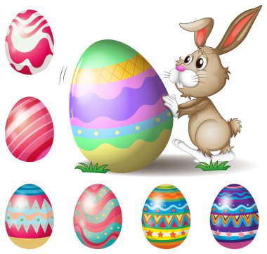 büyük bir easter egg iterek tavşan