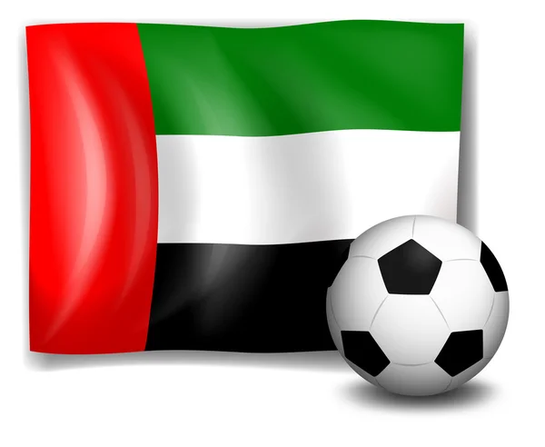 A soccer ball and the flag of United Arab Emirates — Stock Vector