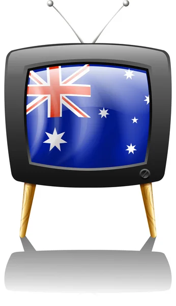 De vlag van Australië binnen een televisie — Stockvector