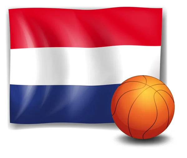 A ball in front of the flag of the Netherlands — Stock Vector