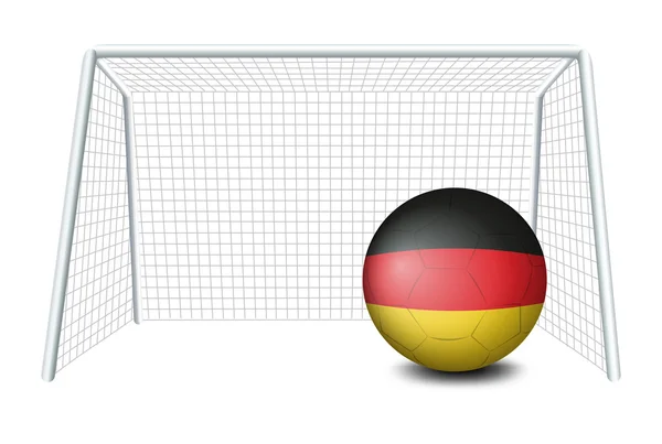 Een voetbal met de Duitse vlag — Stockvector