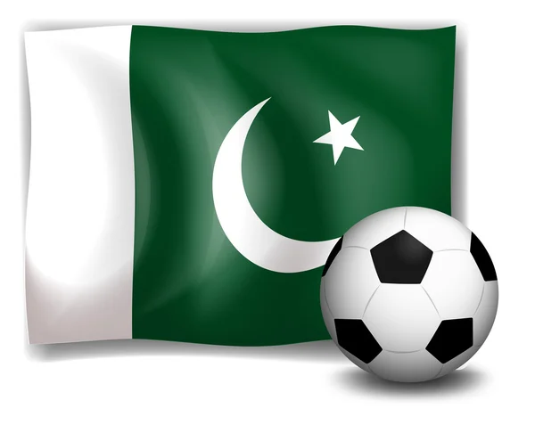 Μια μπάλα ποδοσφαίρου και η σημαία του Πακιστάν — Διανυσματικό Αρχείο