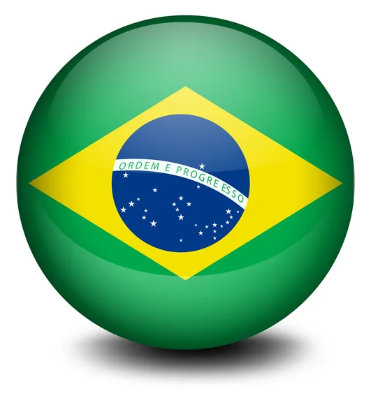 Uma bola com a bandeira do Brasil — Vetor de Stock