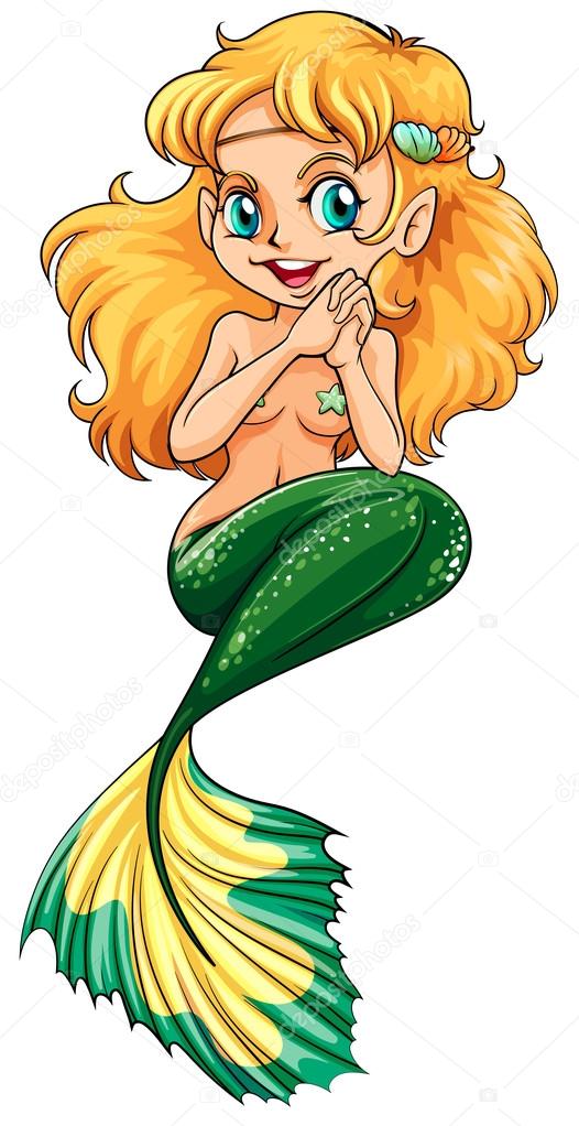 A pretty green mermaid