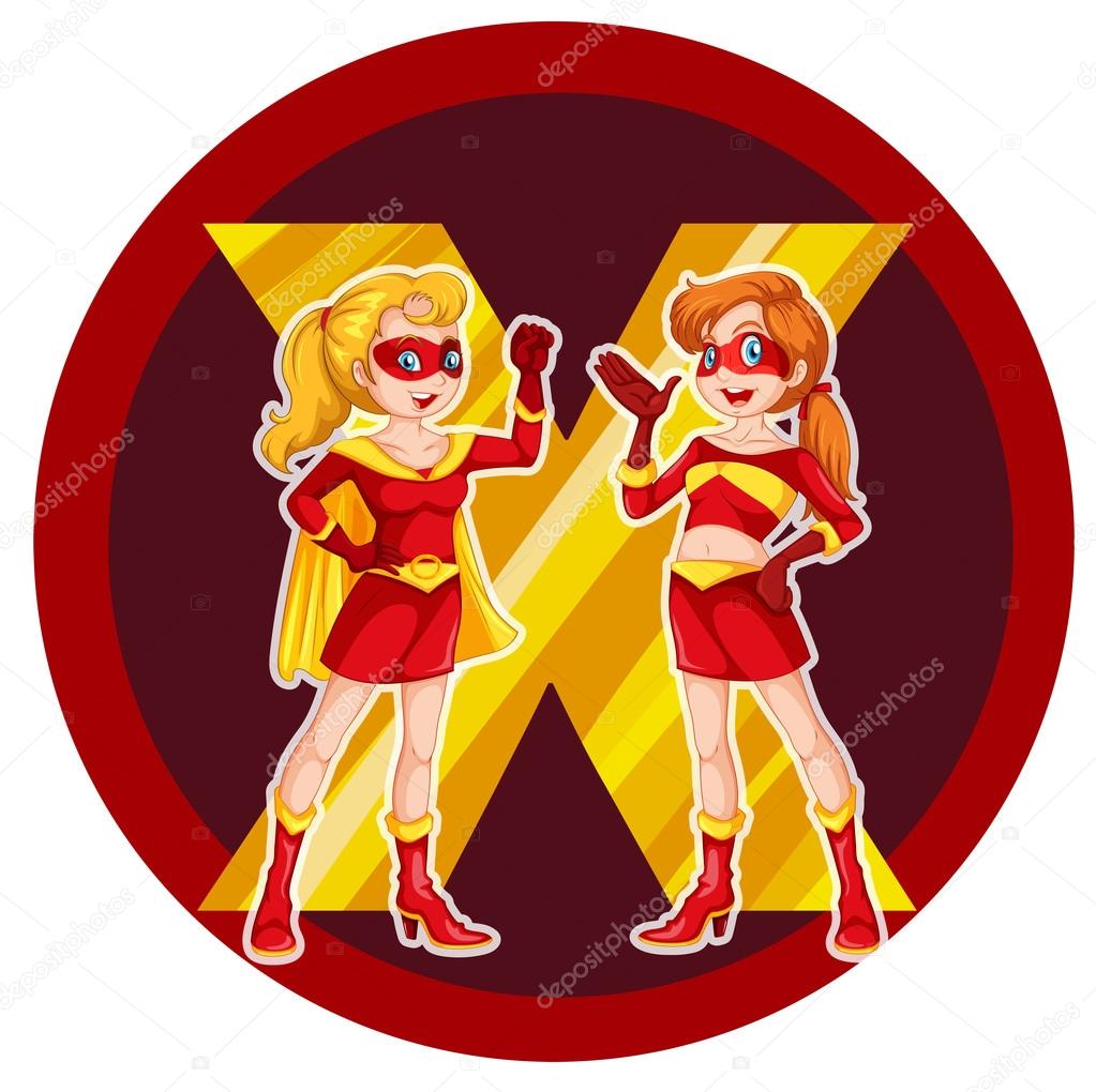 Two brave female superheroes