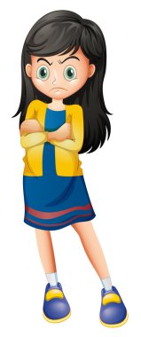 An angry young lady clipart