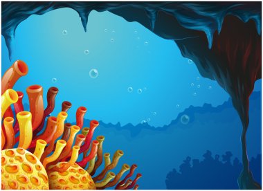 A beautiful view of the coral rees under the sea clipart