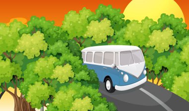 A bus travelling clipart
