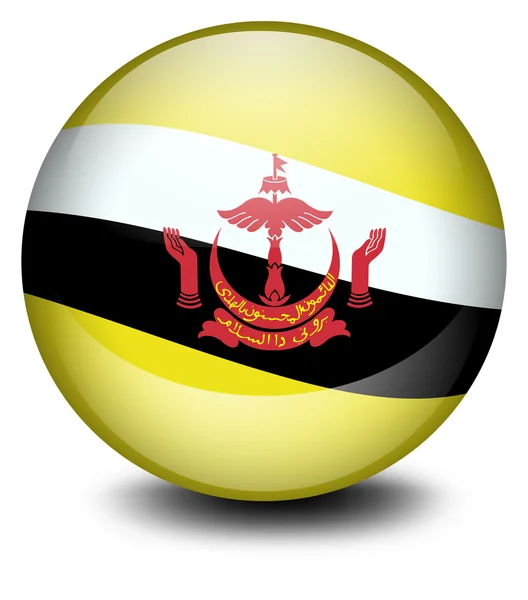 Een voetbal met de vlag van brunei — Stockvector