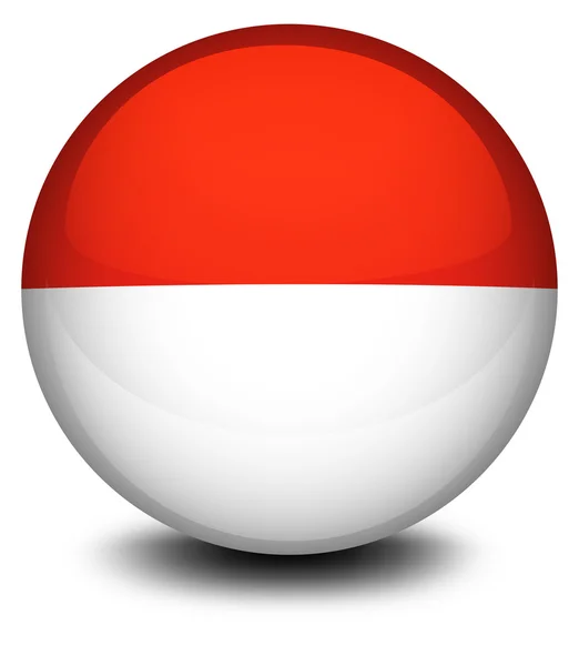 Ein ball mit der fahne von indonesien und monaco — Stockvektor